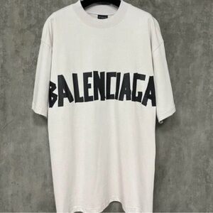 Balenciaga White Tee with Bold Black Logo